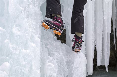 Ice climbing, Pictured Rocks National Lakeshore, USA - Stock Image ...