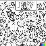 I Spy Dogs Coloring Page Printout Download Colouring Search And  sketch template
