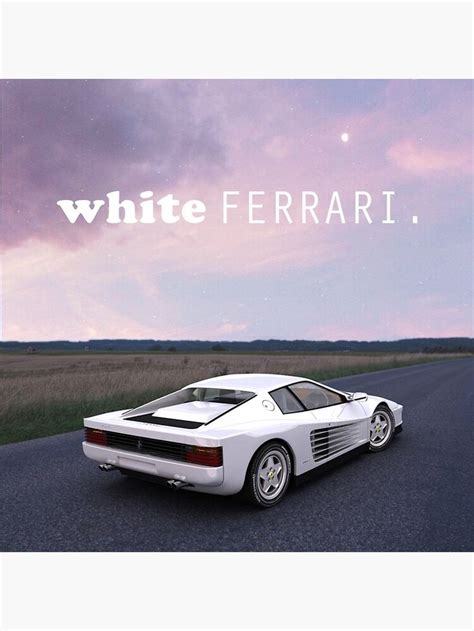 White Ferrari Frank Ocean Art Poster by bloodyorange in 2021 | White ferrari, Frank ocean ...