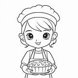 Coloriages De Fille Patisserie Pages A Colorier Pour Les Enfants  sketch template