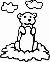 Basic Cartoon Groundhog Day Coloring Page  Wecoloringpagecom sketch template