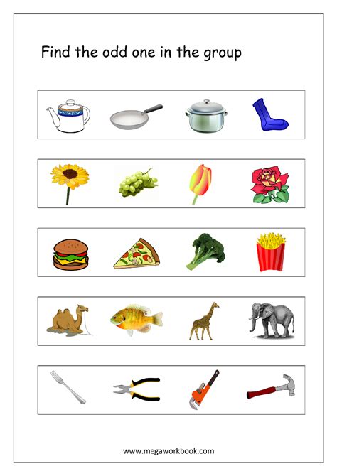 Free Printable Odd One Out Worksheets - Logical Thinking & Aptitude ...