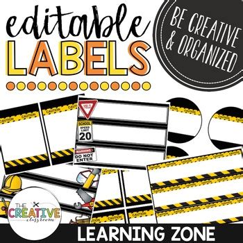 Editable Labels - Construction Theme | TpT