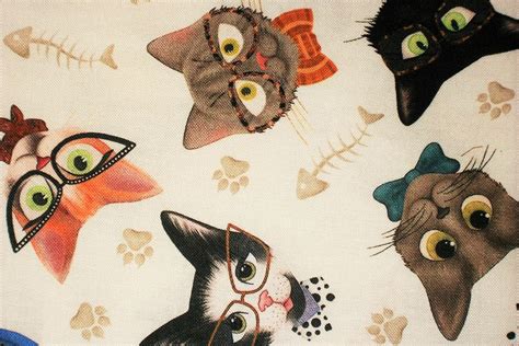 Cat Fabric Kitty Fabric by the Yard Timeless Treasures - Etsy