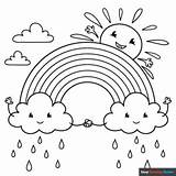 Cloud And Sun Coloring Page sketch template