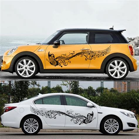 1 Pair Car Stickers and Decals Flower Butterfly Universal Custom Auto Motorcycle Bike Decoration ...