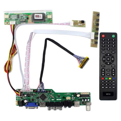 HDMI VGA AV USB RF LCD Controller Board 2 CCFL Inverter Board Audio Input HDMI PC Audio T.V56.03 ...