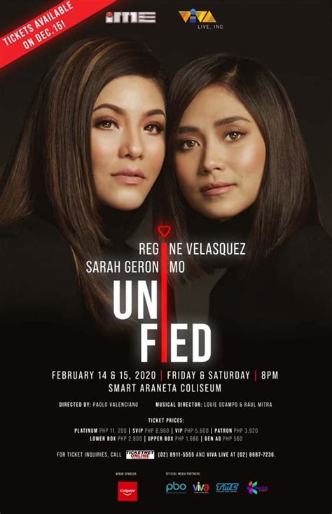 Regine Velasquez and Sarah Geronimo to share the stage at UNIFIED