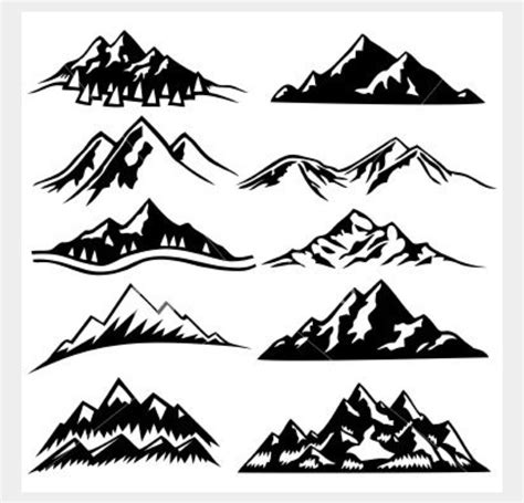 Mountain Line Drawing Vector