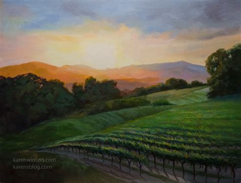 California vineyard painting – Sauvignon Sunset | Karen Winters Blog ...