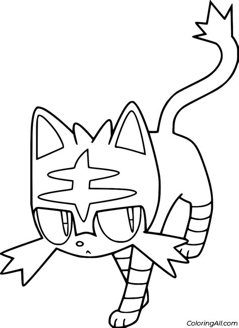 Litten Coloring Page - ColoringAll