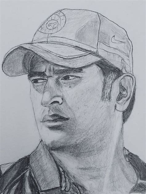 How to Draw MS Dhoni | Cricket Player Easy Drawing Tutorial | YUBI ART ...