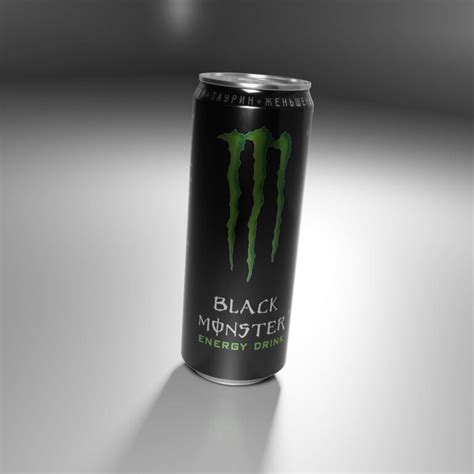 Black Monster Energy drink 450 ml (335602) 3D model - Download 3D model ...