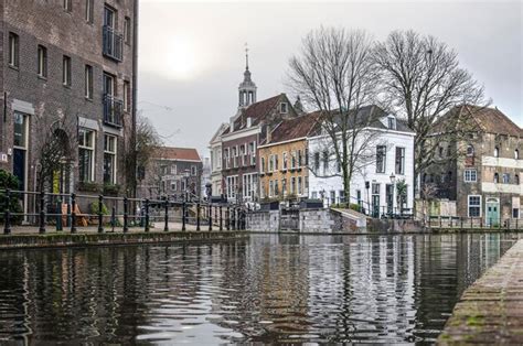 Premium Photo | Schiedam old town and river schie
