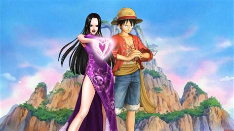 One Piece Wallpaper-Luffy And Boa Hancock