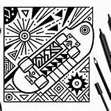 9 Skateboard Coloring Pages sketch template