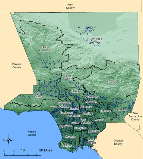 Los Angeles County Map Elevation