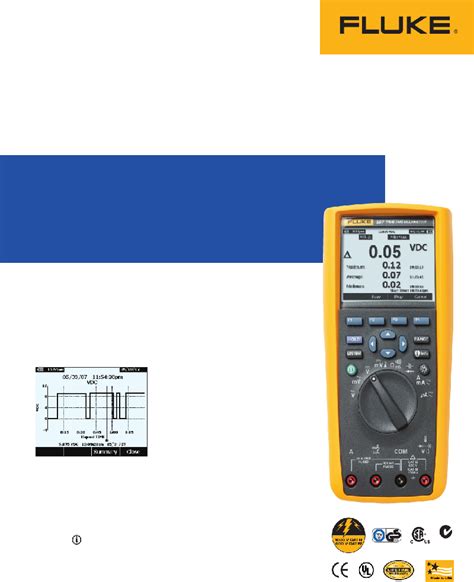 Fluke 287 Multimeter Specifications PDF View/Download