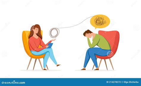 Psychology Therapy Counseling Vector Concept. Cartoon Illustration of ...