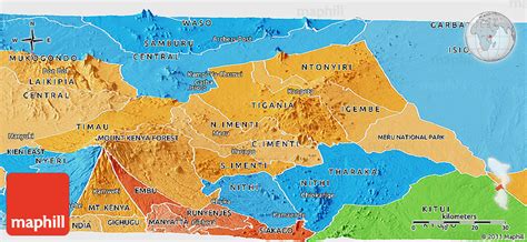 Political Shades Panoramic Map of MERU