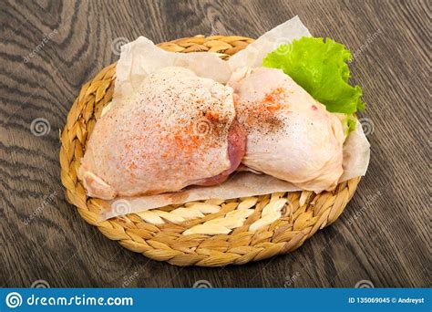 Raw chicken thigh stock image. Image of cuisine, horizontal - 135069045