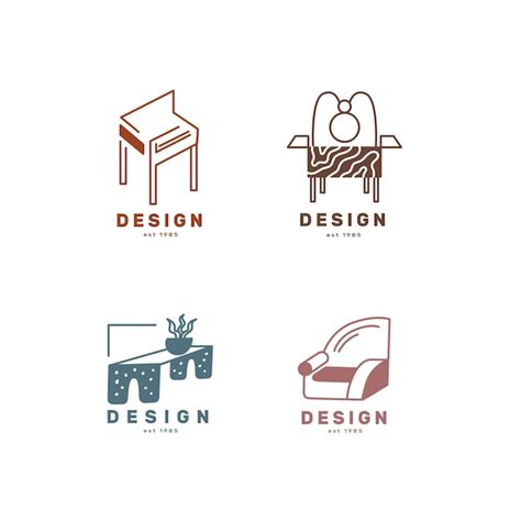 Pack of minimalist furniture logos | Free Vector