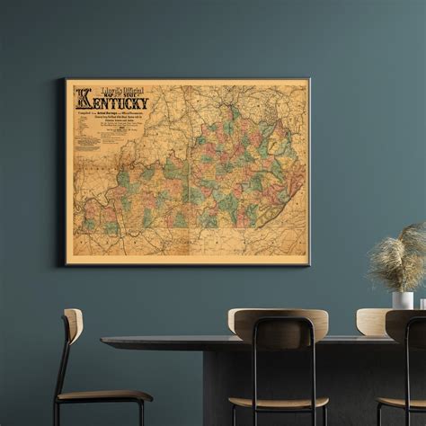 Map of the State of Kentucky Historical Map of Kentucky | Etsy