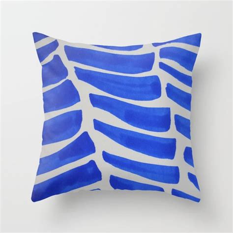 Royal blue Stripes pattern Throw Pillow by Allyson Johnson | Blue ...