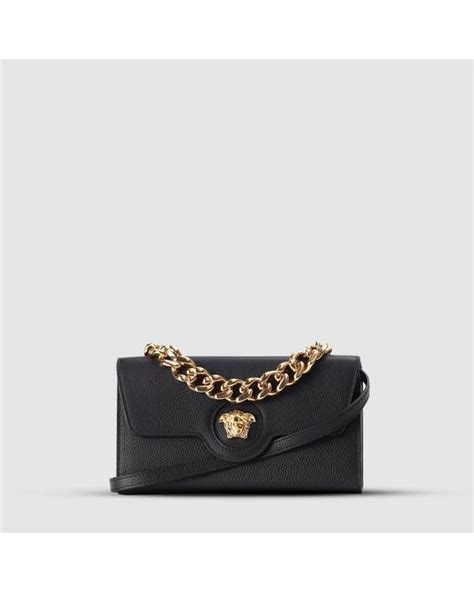 Versace Medusa Wallet On Chain in Black | Lyst