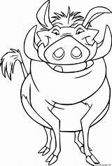 Pumbaa Warthog Coloring Page Printable sketch template