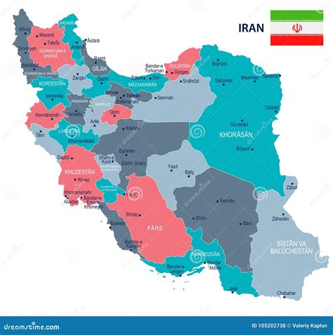 Iran - Map and Flag - Detailed Vector Illustration Stock Illustration - Illustration of tehran ...