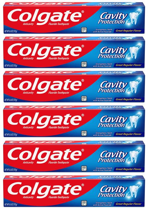 Colgate Cavity Protection Toothpaste with Fluoride - 6 Ounce (Pack of 6) 6 Ounce (Pack of 6 ...