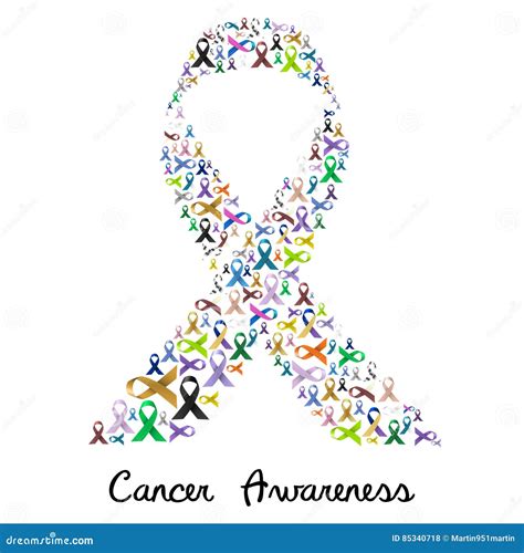 Cancer Awareness Various Color and Shiny Ribbons for Help Like a Big ...