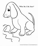 Pet Dog Coloring Pages  Puppy Spilled His Bowl And sketch template