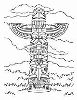 Native American Totem Pole Coloring Pages Sketch Page sketch template