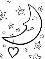 Moon And Stars Coloring Pages Printable Sketch Page sketch template