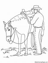 Cowboy And Horse Coloring Page sketch template