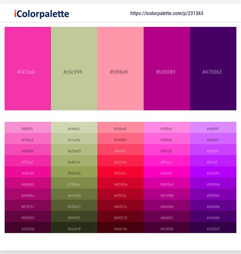 3 Latest Color Schemes with Light Pink And Dark Magenta Color tone ...