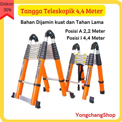 Jual Tangga Teleskopik Ukuran 4,4Meter 4.4 Meter 4,4 Meter Tangga aluminium Tangga Lipat Murah ...