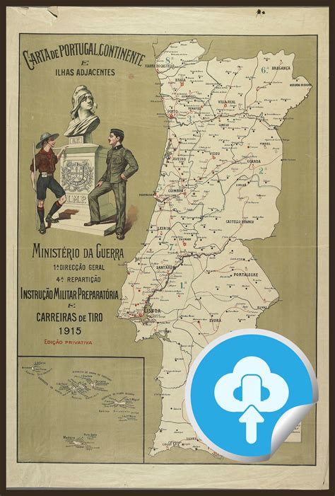 Portugal Map, Map of Portugal, Old World Map, Digital Old World Map, Antique World Map, Vintage ...