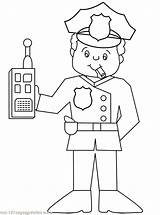 Coloring Police Officer Pages Color Kids Print sketch template
