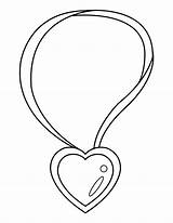 Printable Heart Necklace Coloring Page sketch template