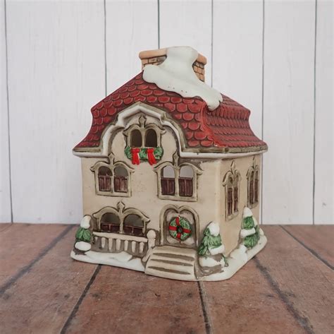 Vintage LEFTON Colonial Village Christmas Ritter House with Red Roof ...