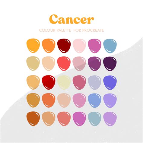 Cancer Zodiac Sign Colour Palette for Procreate 30 Colours/swatches - Etsy