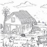 Farm Scene Coloring Pages For Kids Sketch Page sketch template