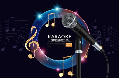 Premium Vector | Microphone and inscription karaoke party on the art background.