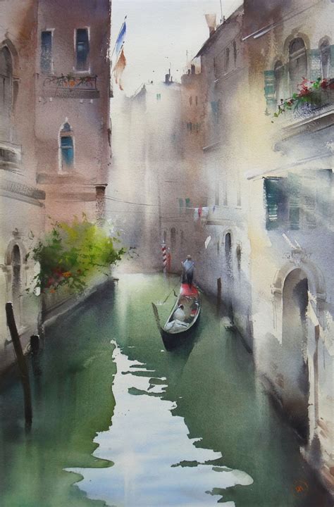 Pin by franćoise Gabeux on Aquarelle pastel yupo | Watercolor landscape ...