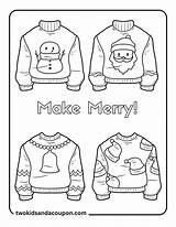 7 Free Cute Christmas Ugly Sweater Coloring Pages sketch template
