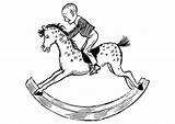 Coloring Page Child On rocking horse  Free Printables Img 29838 sketch template