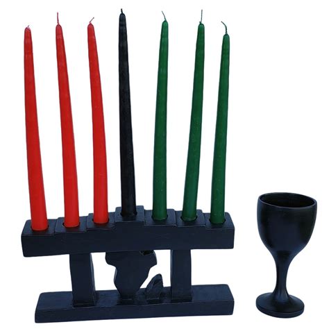 Africa Unity: Authentic Hand Carved Kwanzaa Kinara Set (Sese Wood) – The Black Art Depot